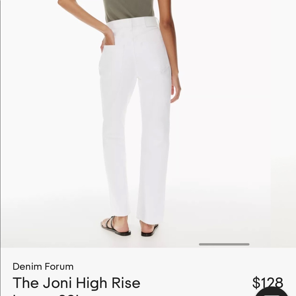 Size 26 Aritzia Denim Forum Joni High Rise Loose - White
